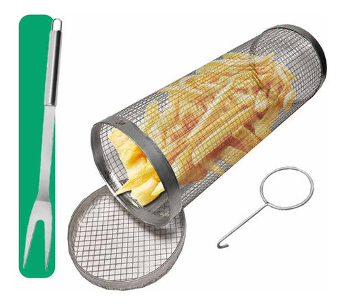 Generic Circular Grilling Basket Made of Stainless Steel 0