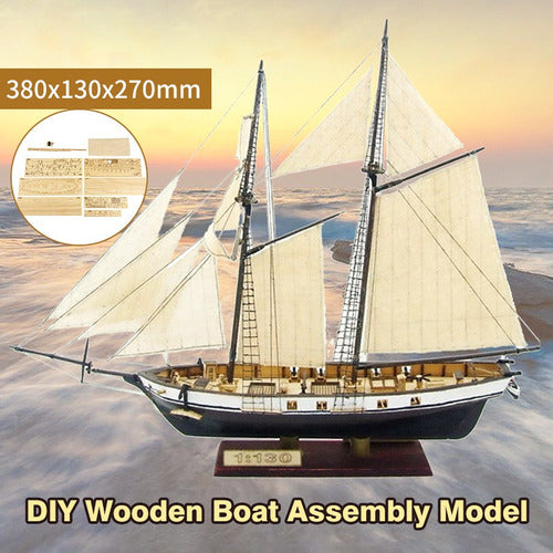 [home] 1:130 Modelo De Montagem De Navio Barco À Vela De Mad 2