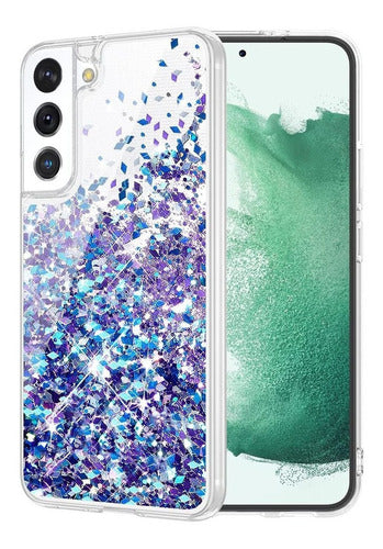 Liquid Glitter Samsung Galaxy S22 Plus Case - Purple 0