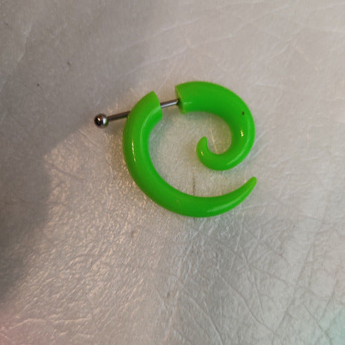 Acrylic Steel Spiral Fake Expander Horn Earrings Piercing 3-4 cm 67