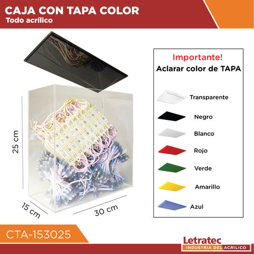 Caja Acril Con Tapa, Vitrina/contenedor Cta-153025 1