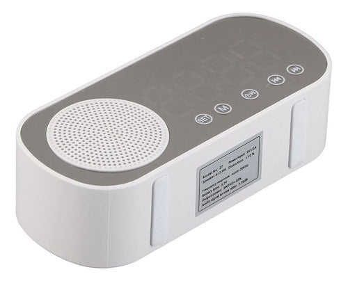 Djtiendaonline Mini Bluetooth Radio SD White Digital Alarm Clock 0