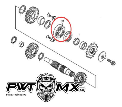 Rodamiento Eje De Piñon Original Honda Crf 250 R Y X 2006 1