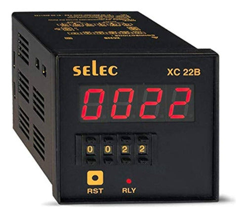 Selec XC22B 4-Digit Counter with Preset 2 Rl 72x72mm 220V 0