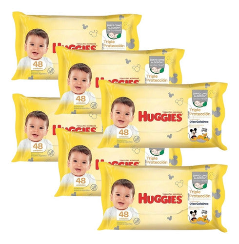 Huggies 6un Triple Prot Oleo Calcareo Toallas Húmedas X48 1