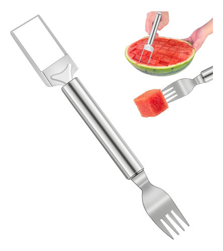 Velaco 2-in-1 Stainless Steel Watermelon Cutter 24cm with Fork 0