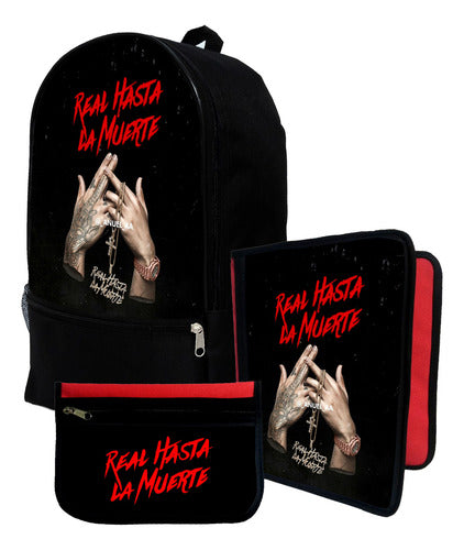 Marro Backpack + Folder Sleeve + Anuel Aa Pencil Case #456 0