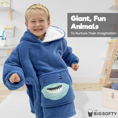 The Big Softy Manta Portátil Para Niños De 3 A 10 Años, Sudadera Con Capucha Divertida Para Niños Animales 1