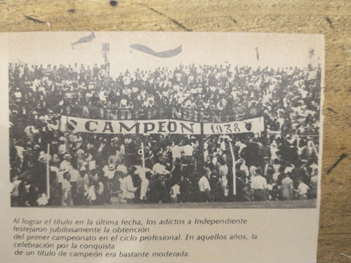 Recorte Independiente Campeón 1938 Hinchada (d) 0