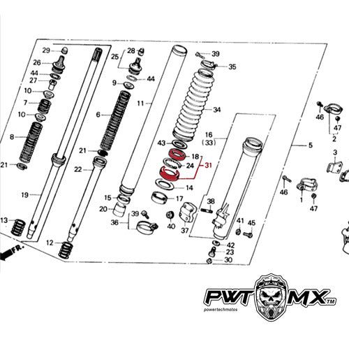 Honda 2 Fork Seal Kit XR 250 R 1990 - 2004 2