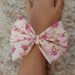 Combo Scrunchie Hair Tie XL White Bone x2 + Pink Flower Bun 2