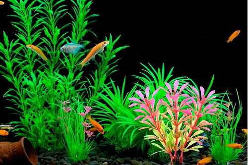 Plantas Artificiales Para Acuario Verdes 23cm Deco Pecera X2 5