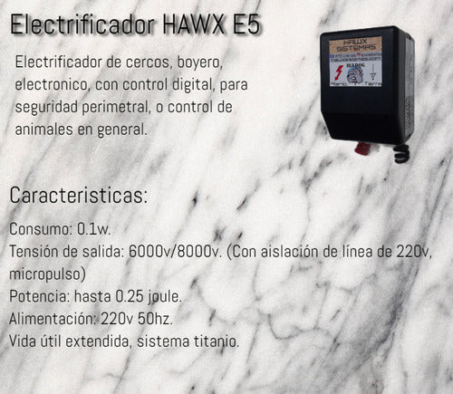 Hawx Sistemas Boyero Electrificador De Cercos Alambre O Hilo Seguridad E5 1