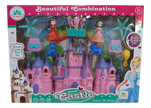 Princess Castle Dollhouse Toy with Dolls 0