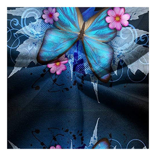 ~? Dujiea Blue Butterfly Flower Toallas Para Platos De Cocin 3