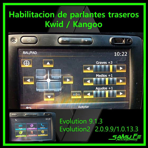 Activacion Parlantes Traseros Medianav Evolutión Kwid/kangoo 1