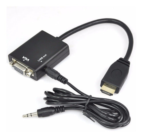 Compu Paso del Rey® HDMI to VGA Adapter Cable + Audio 0