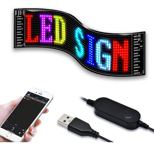 Led Matrix Panel Luminous Sign with Programmable Colors USB Indoor 0