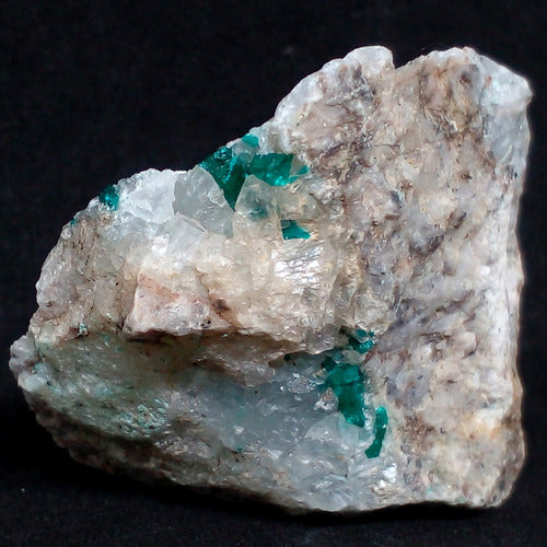 Dioptase and Calcite on Matrix - D27 - Stone 8