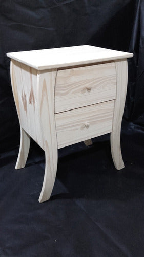 Lomas Pino Curved Nightstand in Solid Pine 1