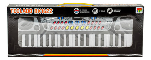 Teclado E Microfone Infantil Musical 37 Teclas Função Gravar 6