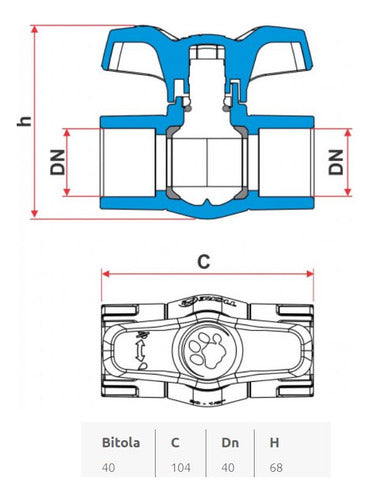 Tigre Solderable Ball Valve 40 Mm for Pools and Irrigation 2