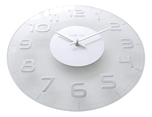 Nextime Classy Round Wall Clock, Clear Glass, 30 cm 3