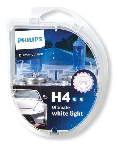 Lampara H4 Philips Diamond Vision 12v 60/55w Pt43 Pack X2 0