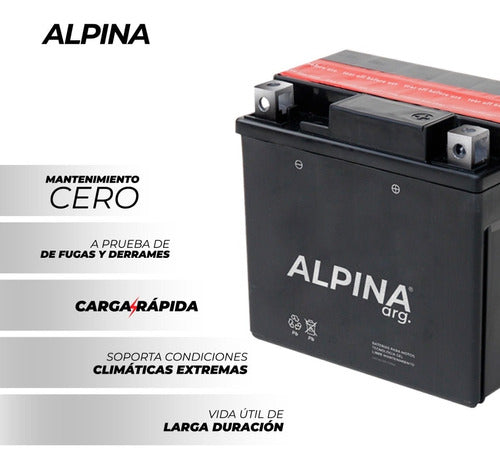 Alpina Gel Battery 12N7-3B for Zanella ZR 200 OHC 2