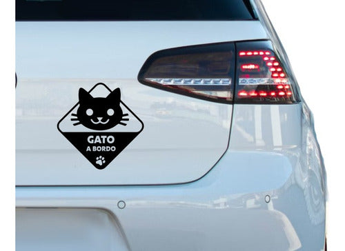 Tiendachipi Cat On Board Decorative Vinyl Sticker 0