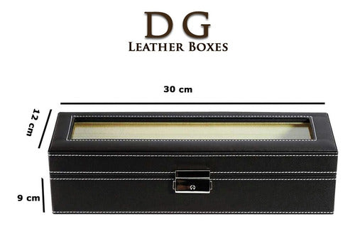 DG Leather Boxes Elegant Watch Case for 6 Watches 3