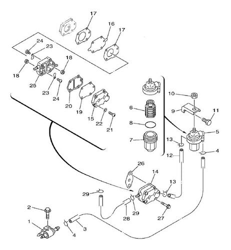 YAMAHA GENUINE PARTS Complete Fuel Pump Repair Kit for Yamaha 40hp 2T 3