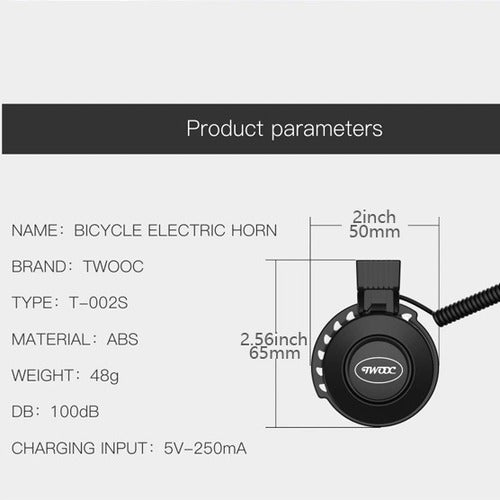 Bocina Recargable Usb Con Cable - Para Bicicleta O Monopatín 7