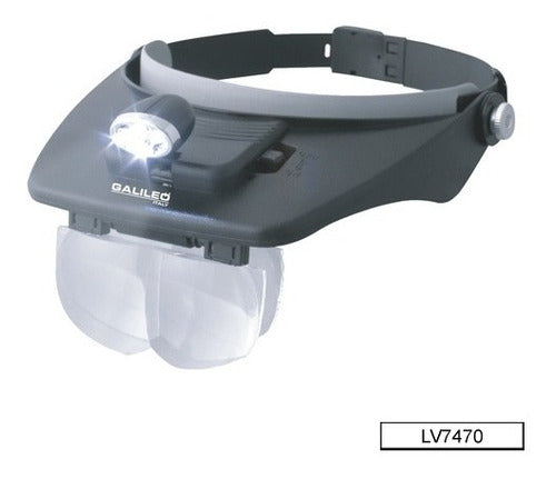 Hands-Free Triple LED Light Binocular Magnifying Glass LV7470 Galileo 0
