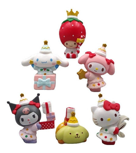 Figuras Hello Kitty Sanrio Set X6 Perro Jade Pudin Canela 0