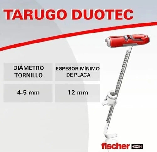 Tarugos Duotec 10 Mm Fischer Durlock X Unidad Berte 6