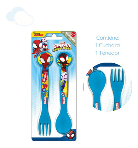 Set Cubiertos Cuchara Tenedor Spidey Friends Alimentación 1