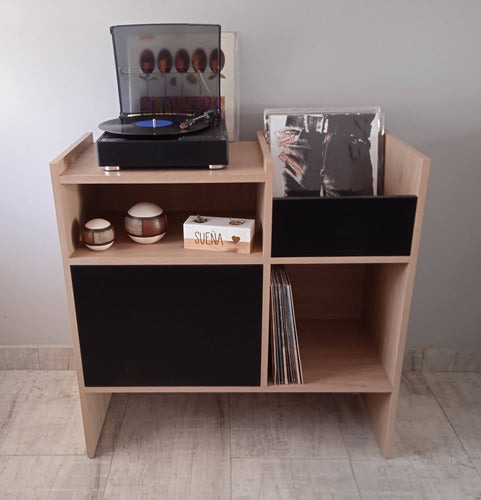 Vinyl Record Player and Albums Table Furniture with Shelf In Stock 0