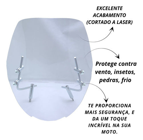 Bolha Parabrisa  Para Moto Xre190 - Cristal 2