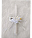 Decorative Baptism Candle Baby Angel with Printed Ribbon and Flowers 3