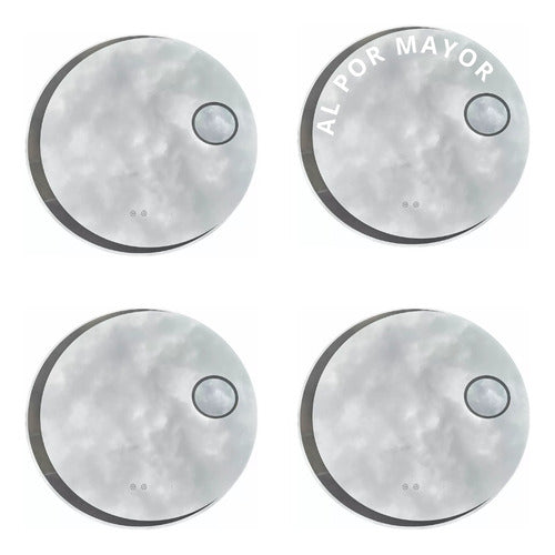 Acra Round Mirrors with LED Light and Defogger - Set of Four 1