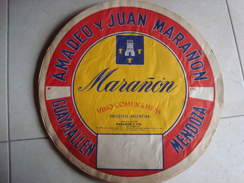 Marañon Antigua Lámina Etiqueta Bodega Publicidad Vino 0