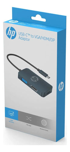 Adaptador Conversor Usb Tipo C A Hdmi Vga Dp Hp Dhc-ct200 Ax 6