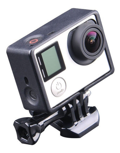 Carcasa Marco Frame Abierto Para Gopro Hero 3 Y 4 Con Base 2