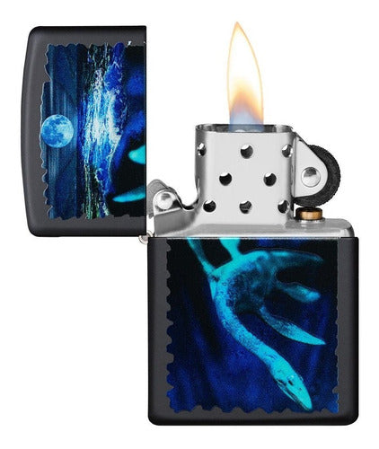 Zippo Lighter Model 49697 Black Light Lochness Warranty 4