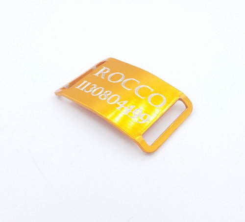 Orange Dog Tag for 30mm Collars with Engraving 1
