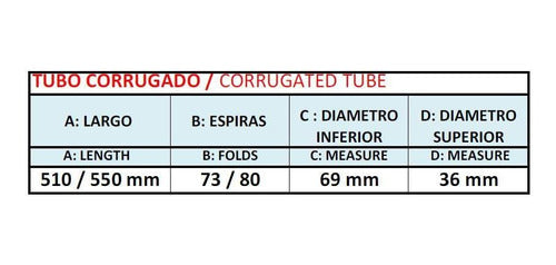 BUCO Tubos Corrugados / Fuelles Sembradoras 10041 - 447mm 1