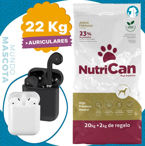 Nutrican Adulto Dog Food for All Breeds - 22 kg + Free Gift 0