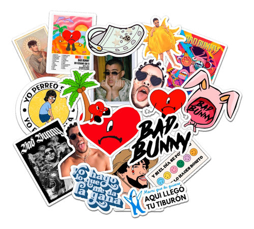 Stickers Bad Bunny En Plancha Troquelados Regalos Souvenir 1