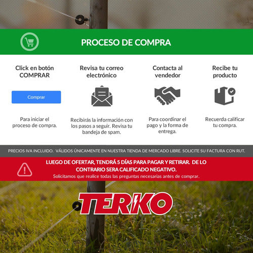 Terko Electric Tape for Livestock or Horses 1.2cm 200meters 5